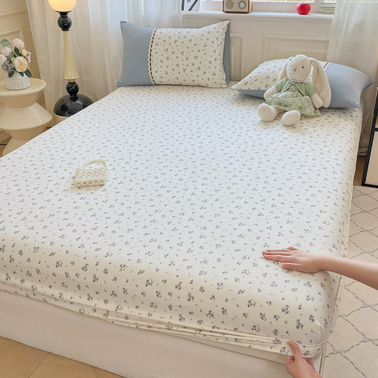 91家纺网 家纺一手货源 找家纺 （总）菲梵家纺 2026新款法式花边A类云朵棉床笠单件床笠单品单床笠