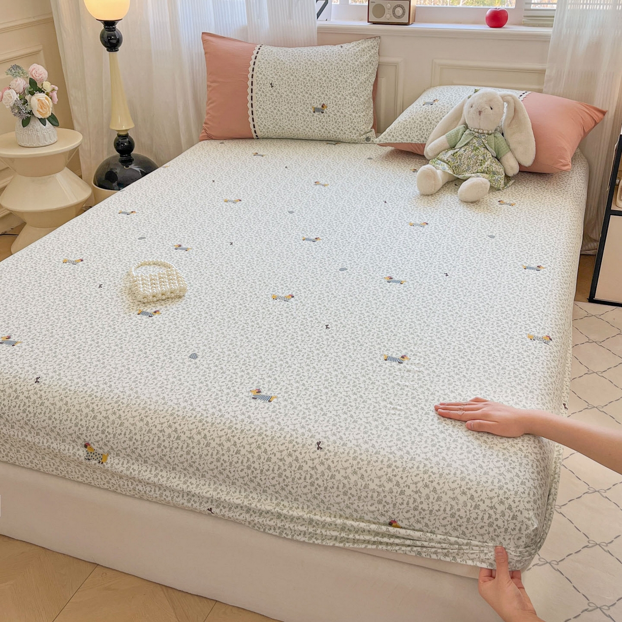 91家纺网 家纺一手货源 找家纺 （总）菲梵家纺 2026新款法式花边A类云朵棉床笠单件床笠单品单床笠