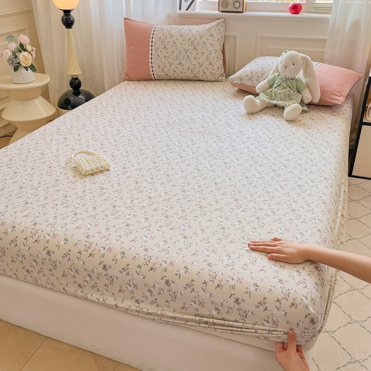 91家纺网 家纺一手货源 找家纺 （总）菲梵家纺 2026新款法式花边A类云朵棉床笠单件床笠单品单床笠