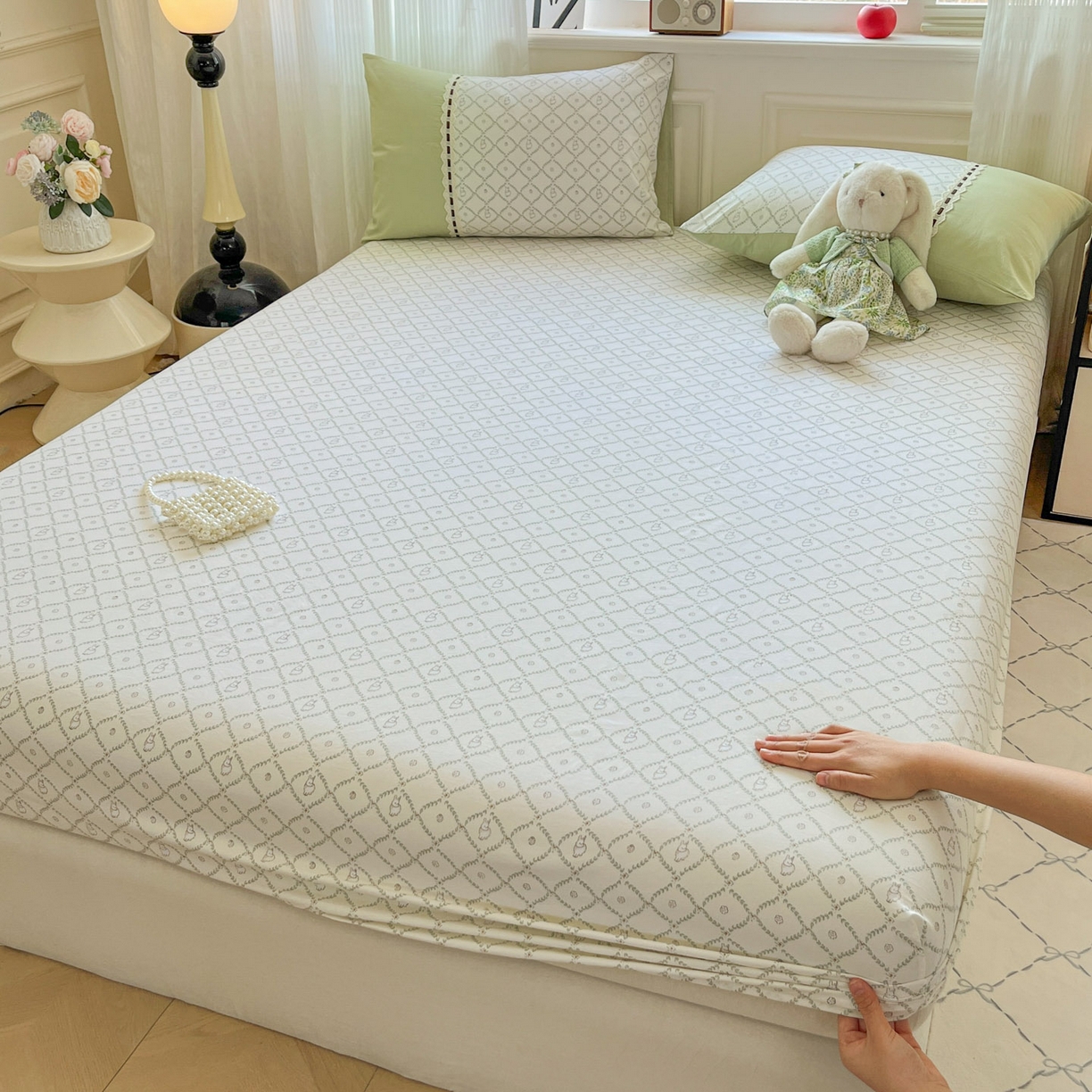 91家纺网 家纺一手货源 找家纺 （总）菲梵家纺 2026新款法式花边A类云朵棉床笠单件床笠单品单床笠