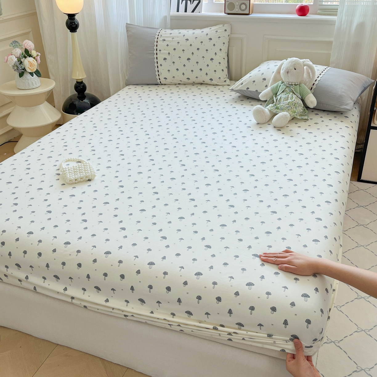 91家纺网 家纺一手货源 找家纺 （总）菲梵家纺 2026新款法式花边A类云朵棉床笠单件床笠单品单床笠