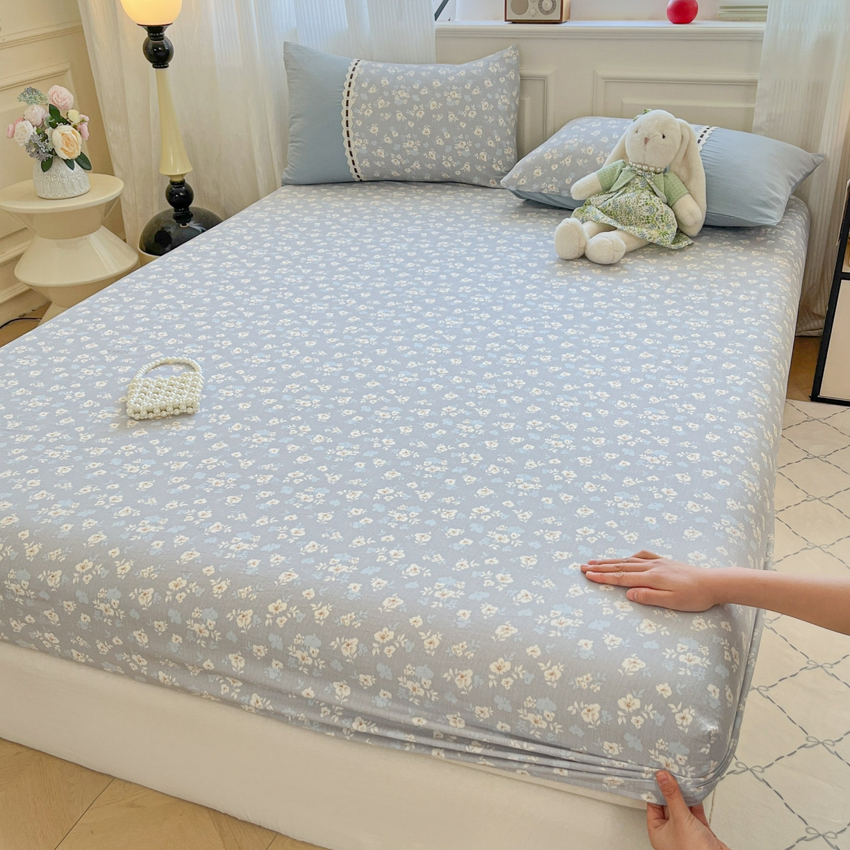91家纺网 家纺一手货源 找家纺 （总）菲梵家纺 2026新款法式花边A类云朵棉床笠单件床笠单品单床笠