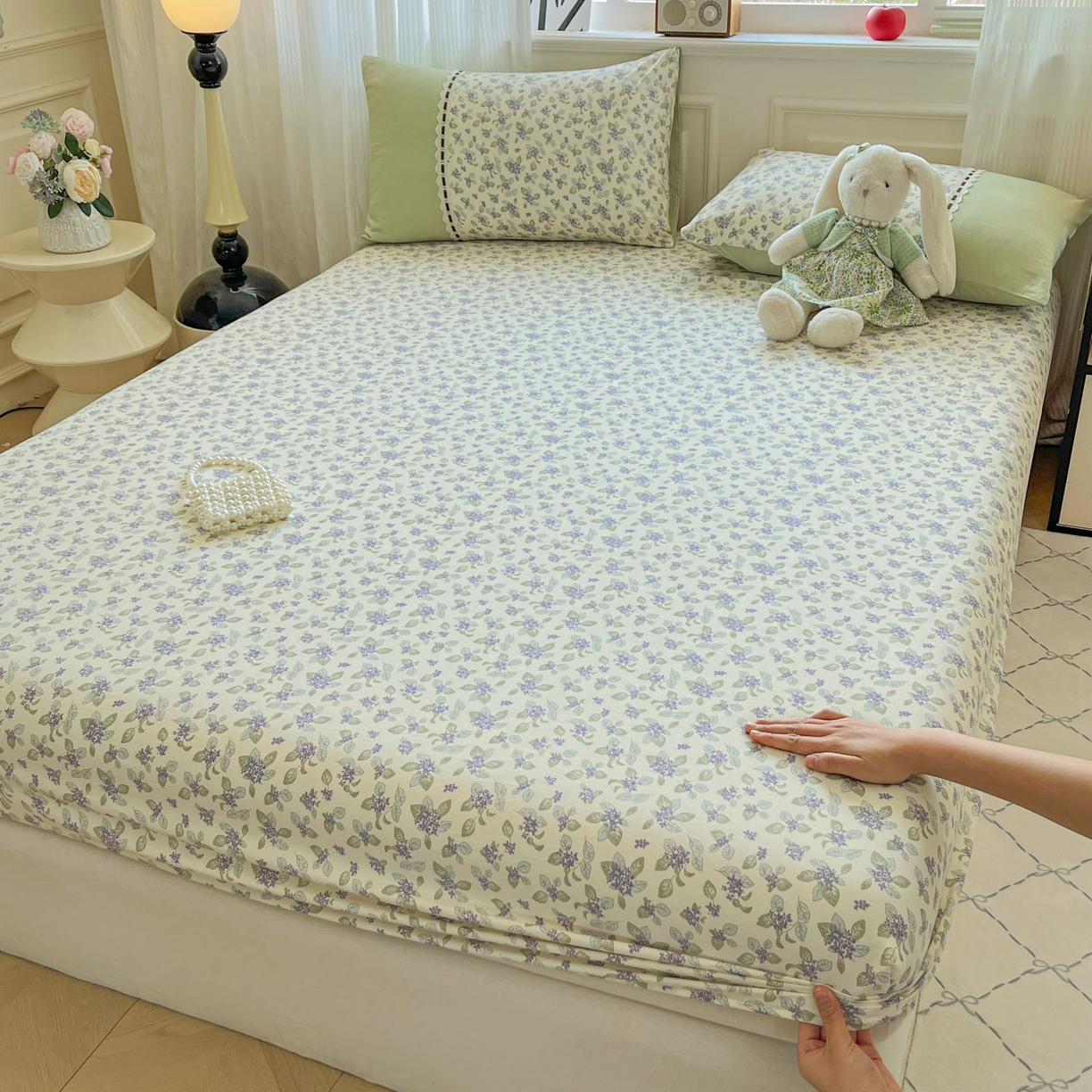 91家纺网 家纺一手货源 找家纺 （总）菲梵家纺 2026新款法式花边A类云朵棉床笠单件床笠单品单床笠