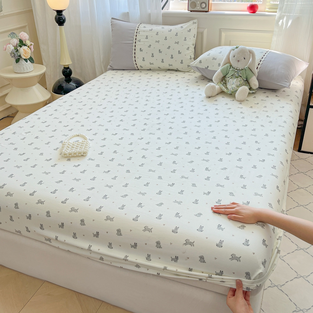 91家纺网 家纺一手货源 找家纺 （总）菲梵家纺 2026新款法式花边A类云朵棉床笠单件床笠单品单床笠