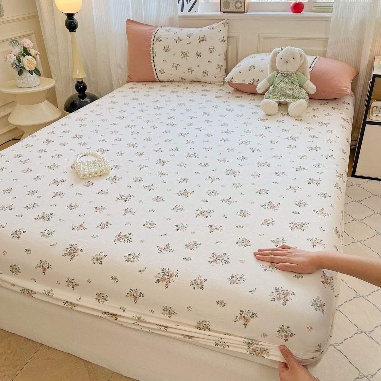 91家纺网 家纺一手货源 找家纺 （总）菲梵家纺 2026新款法式花边A类云朵棉床笠单件床笠单品单床笠