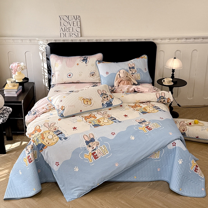 91家纺网 家纺一手货源 找家纺 （总）美达家纺 2026新款密道款夹棉全棉防滑床盖四件套