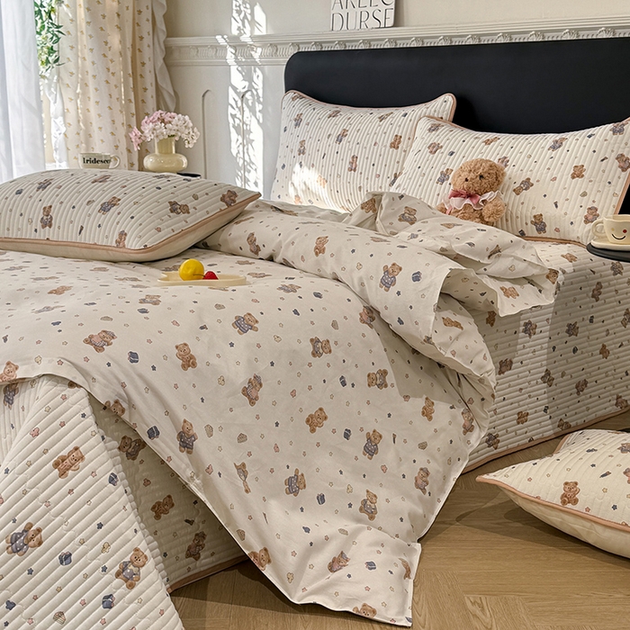 91家纺网 家纺一手货源 找家纺 （总）美达家纺 2026新款密道款夹棉全棉防滑床盖四件套