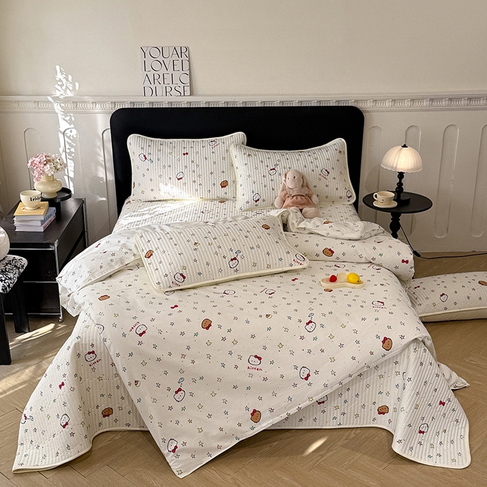 91家纺网 家纺一手货源 找家纺 （总）美达家纺 2026新款密道款夹棉全棉防滑床盖四件套