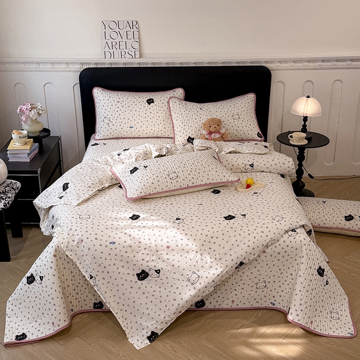 91家纺网 家纺一手货源 找家纺 （总）美达家纺 2026新款密道款夹棉全棉防滑床盖四件套