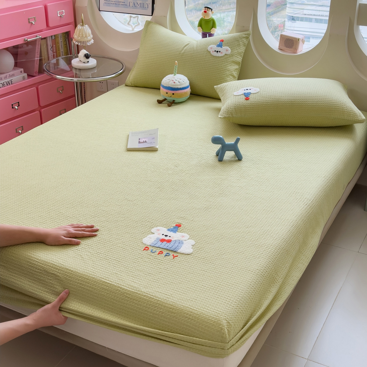 91家纺网 家纺一手货源 找家纺 （总）席世家 2026新款100%全棉纯棉皱皱纱云朵流苏毯毯子