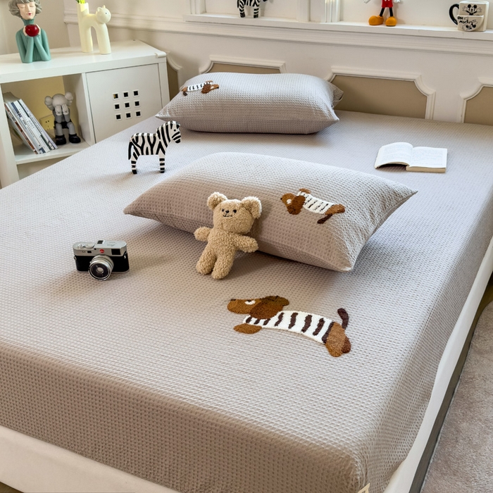 91家纺网 家纺一手货源 找家纺 （总）席世家 2026新款全棉纯棉华夫格单床笠 床笠单件