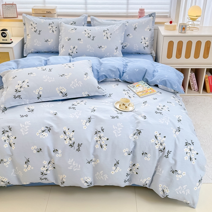 91家纺网 家纺一手货源 找家纺 佑金甜 2026新款精梳全棉印花单被套 春茶弥香