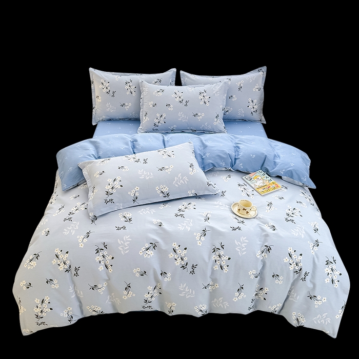 91家纺网 家纺一手货源 找家纺 佑金甜 2026新款精梳全棉印花单被套 春茶弥香