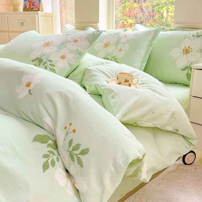 佑金甜 2026新款精梳全棉印花单被套 春浔花鉴