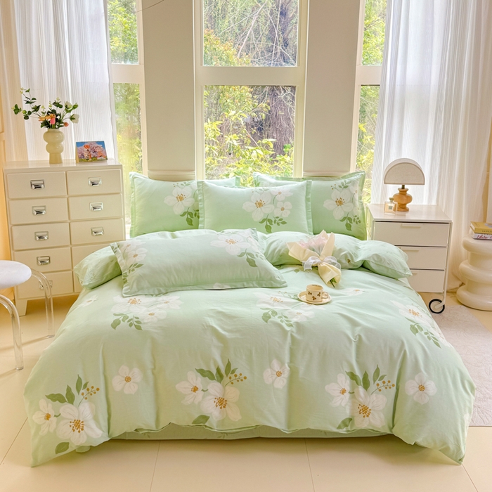 91家纺网 家纺一手货源 找家纺 佑金甜 2026新款精梳全棉印花单被套 春浔花鉴