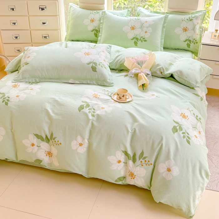 91家纺网 家纺一手货源 找家纺 佑金甜 2026新款精梳全棉印花单被套 春浔花鉴