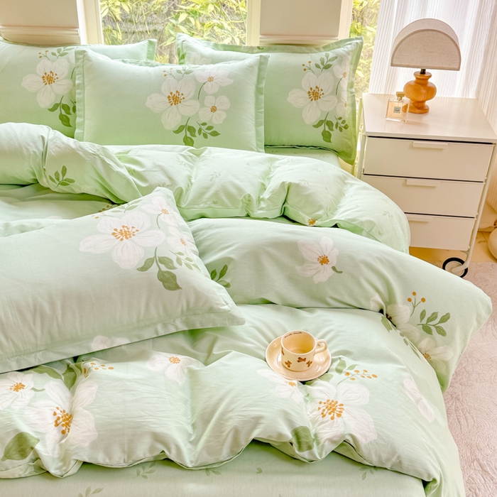 91家纺网 家纺一手货源 找家纺 佑金甜 2026新款精梳全棉印花单被套 春浔花鉴