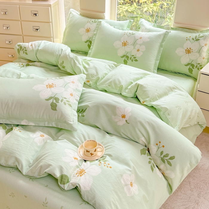 91家纺网 家纺一手货源 找家纺 佑金甜 2026新款精梳全棉印花单被套 春浔花鉴