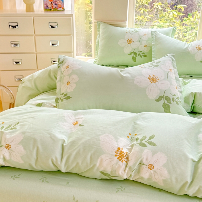 91家纺网 家纺一手货源 找家纺 佑金甜 2026新款精梳全棉印花单被套 春浔花鉴