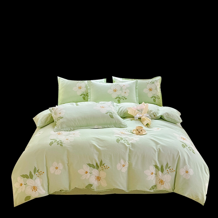 91家纺网 家纺一手货源 找家纺 佑金甜 2026新款精梳全棉印花单被套 春浔花鉴