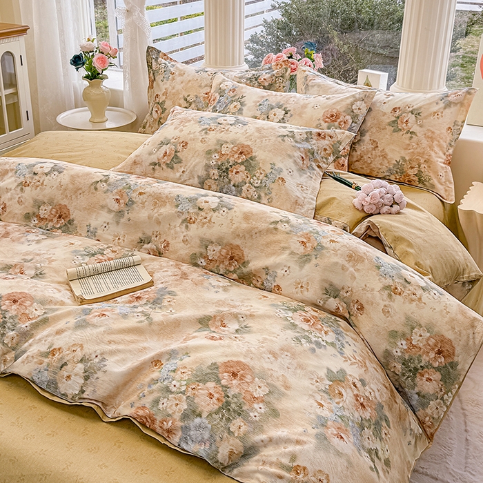 91家纺网 家纺一手货源 找家纺 佑金甜 2026新款精梳全棉印花单被套 芳华