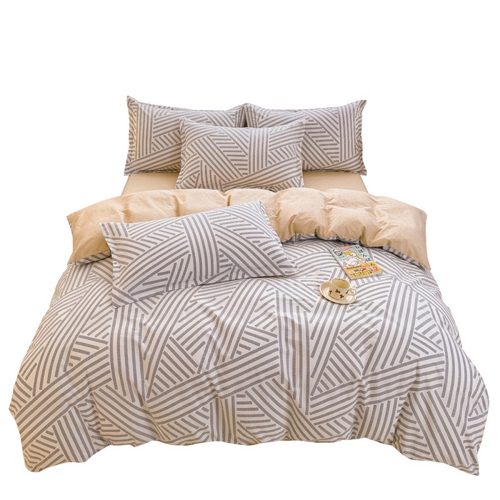 91家纺网 家纺一手货源 找家纺 佑金甜 2026新款精梳全棉印花单被套 几何秘境