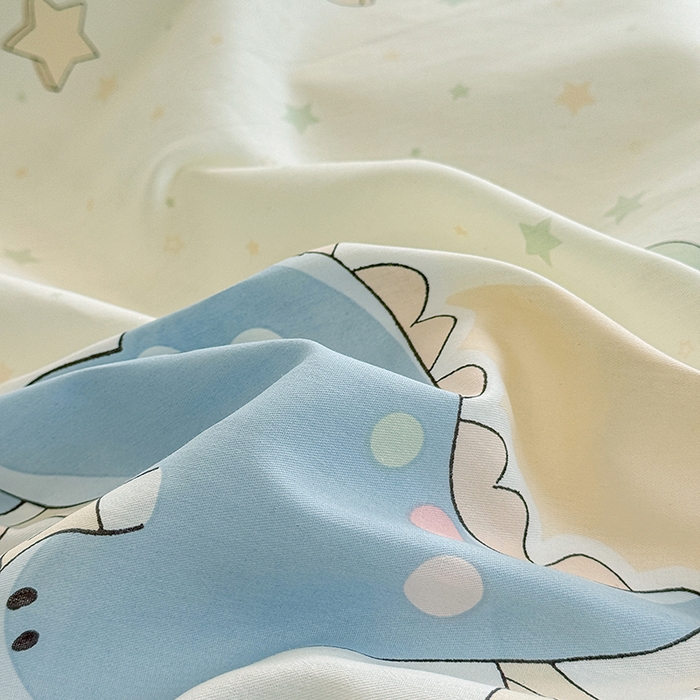 91家纺网 家纺一手货源 找家纺 佑金甜 2026新款精梳全棉印花单被套 恐龙派对