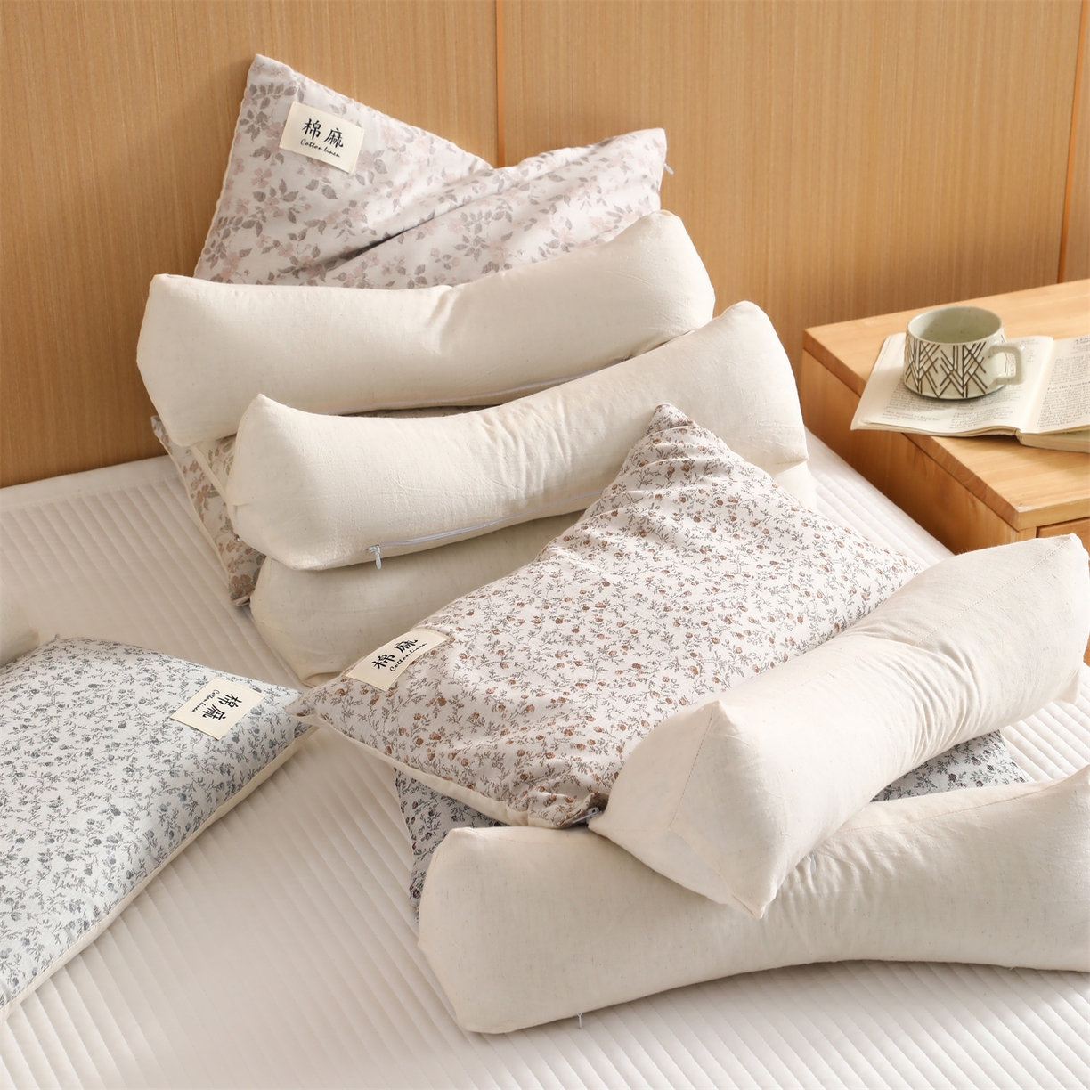 91家纺网 家纺一手货源 找家纺 （总）芯洲 2026新款棉麻二合一组合可拆洗多功能两用荞麦枕枕头枕芯
