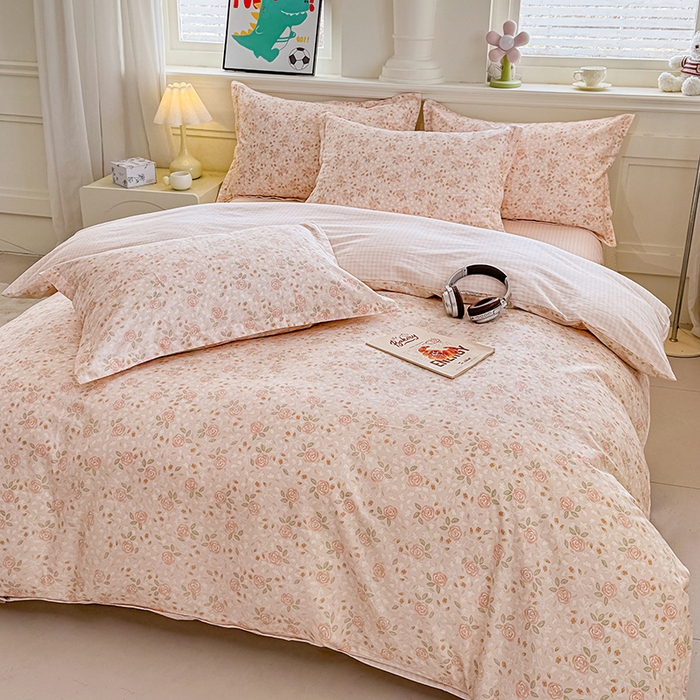 91家纺网 家纺一手货源 找家纺 佑金甜 2026新款精梳全棉印花单被套 玫瑰华集