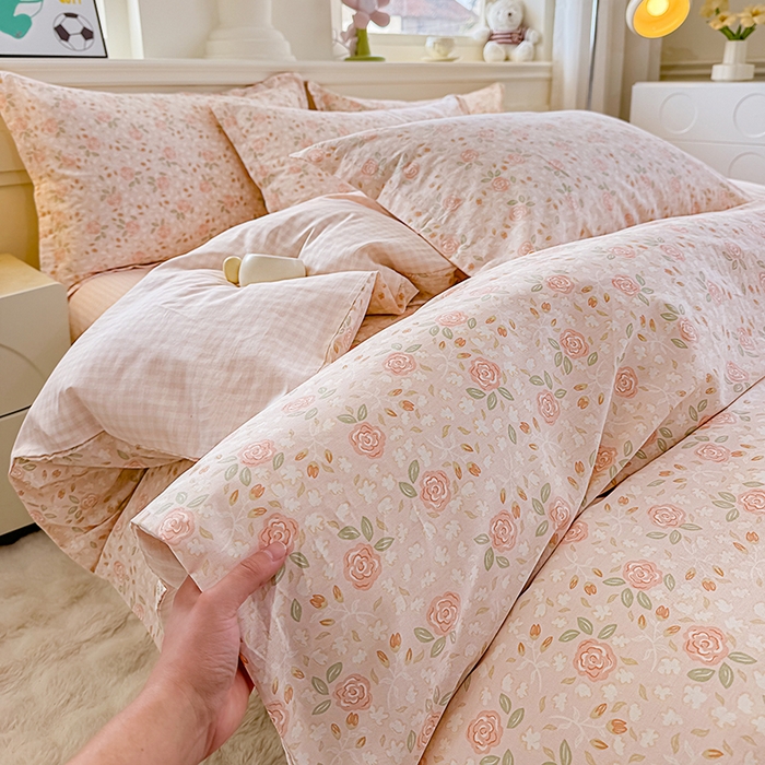 91家纺网 家纺一手货源 找家纺 佑金甜 2026新款精梳全棉印花单被套 玫瑰华集