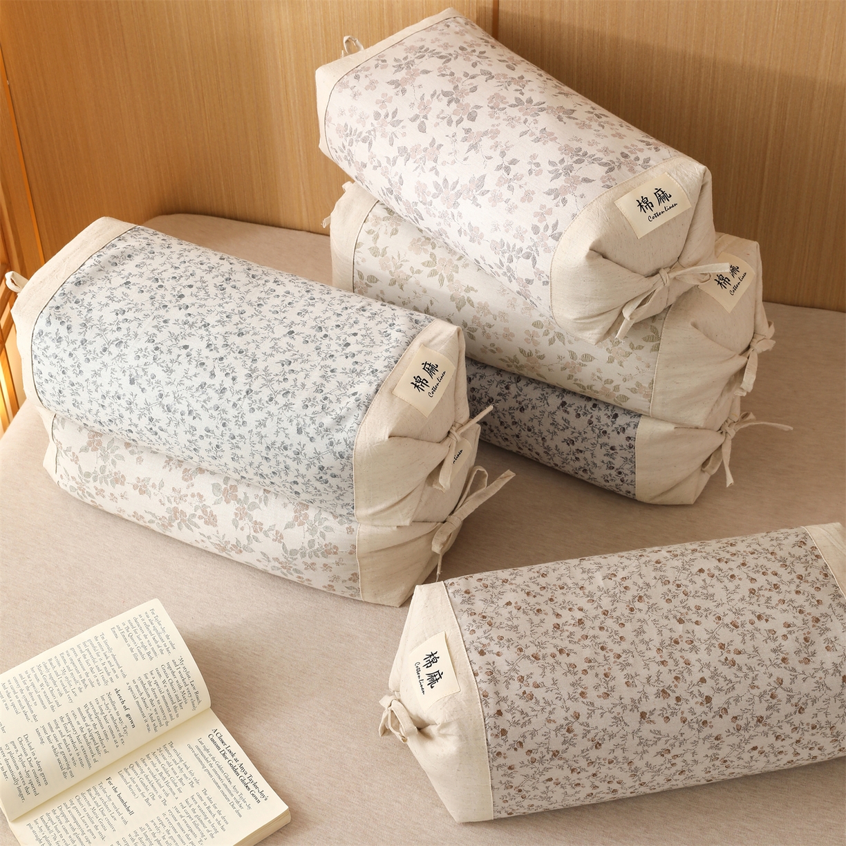 91家纺网 家纺一手货源 找家纺 （总）芯洲 2026新款古典宫廷荞麦枕棉麻款可调节高度绑带款荞麦助眠枕头枕芯