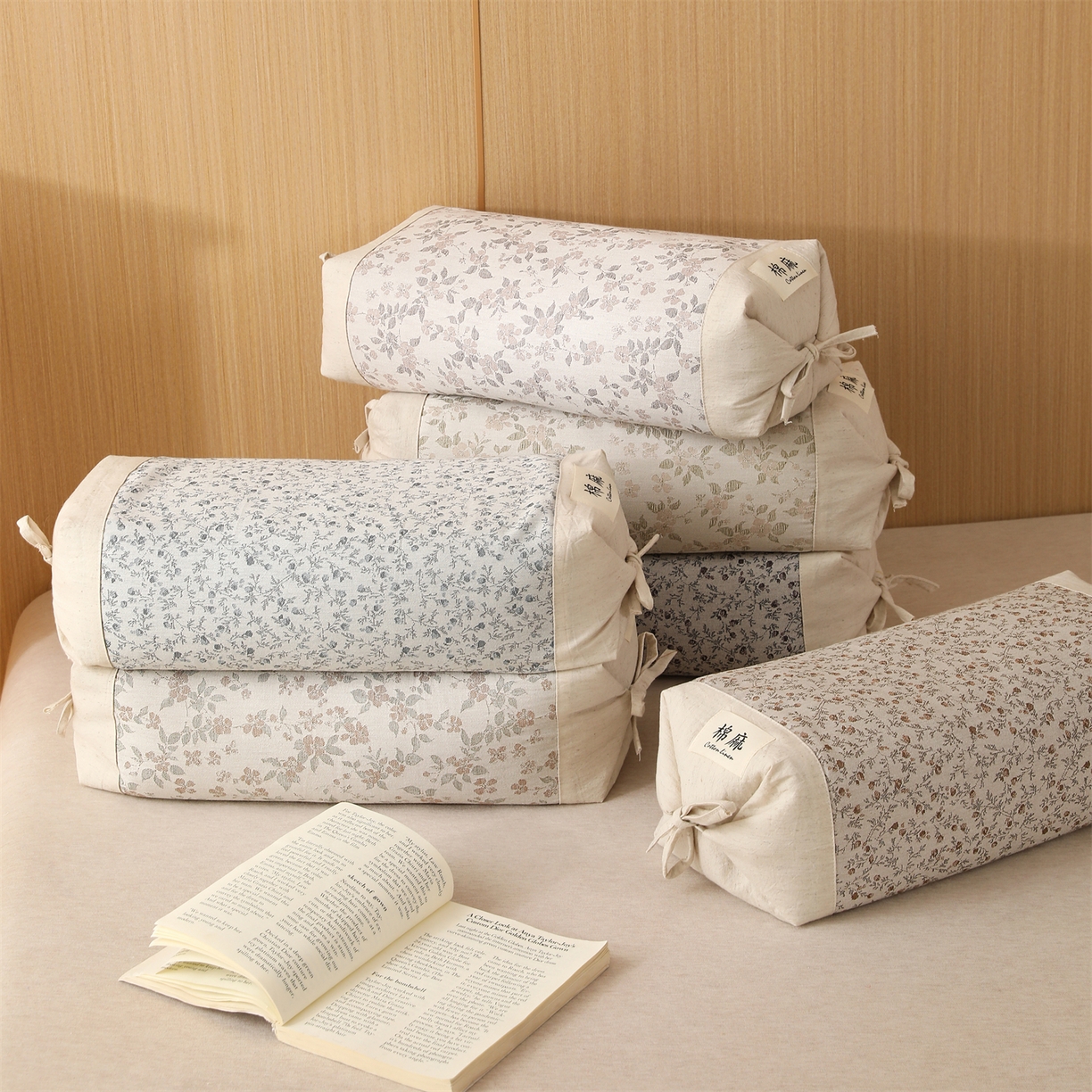 91家纺网 家纺一手货源 找家纺 （总）芯洲 2026新款古典宫廷荞麦枕棉麻款可调节高度绑带款荞麦助眠枕头枕芯