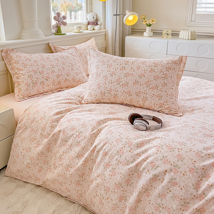 91家纺网 家纺一手货源 找家纺 佑金甜 2026新款精梳全棉印花单被套 玫瑰华集