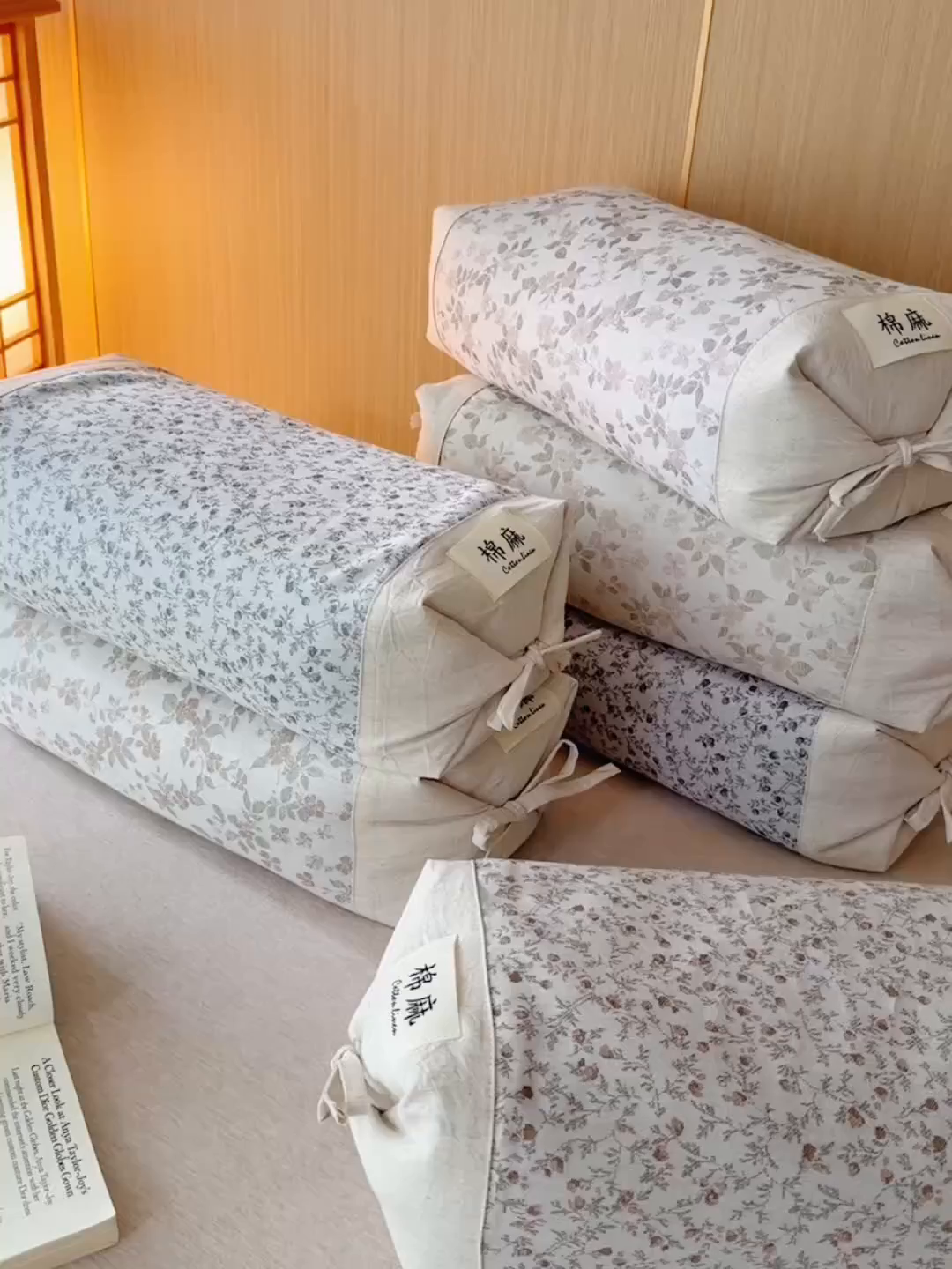 91家纺网 家纺一手货源 找家纺 芯洲 2026新款古典宫廷荞麦枕棉麻款可调节高度绑带款荞麦助眠枕头枕芯 组合图