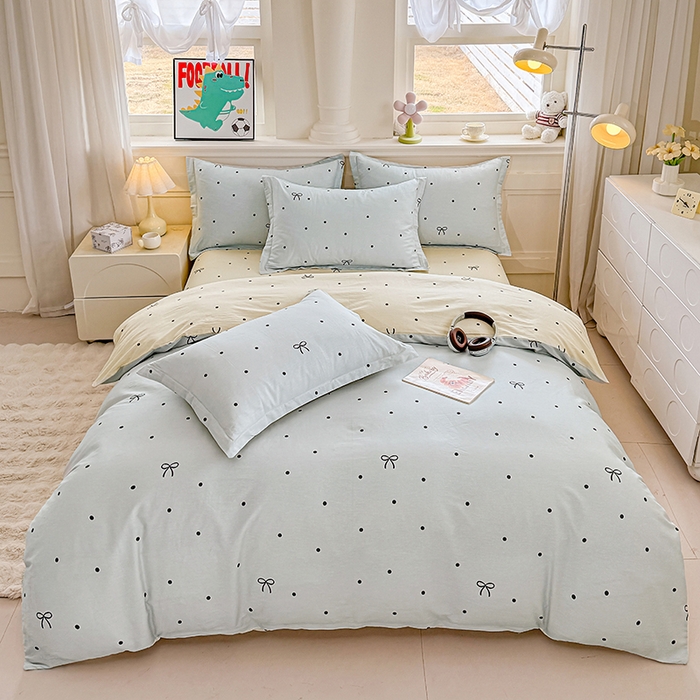 91家纺网 家纺一手货源 找家纺 佑金甜 2026新款精梳全棉印花单被套 奶盐气泡