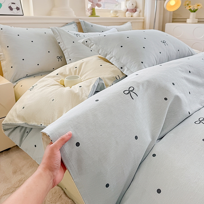 91家纺网 家纺一手货源 找家纺 佑金甜 2026新款精梳全棉印花单被套 奶盐气泡