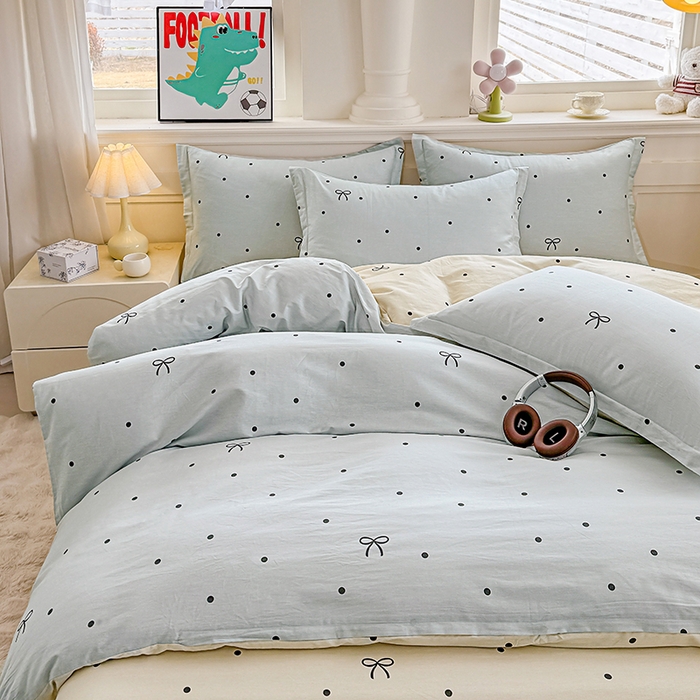 91家纺网 家纺一手货源 找家纺 佑金甜 2026新款精梳全棉印花单被套 奶盐气泡