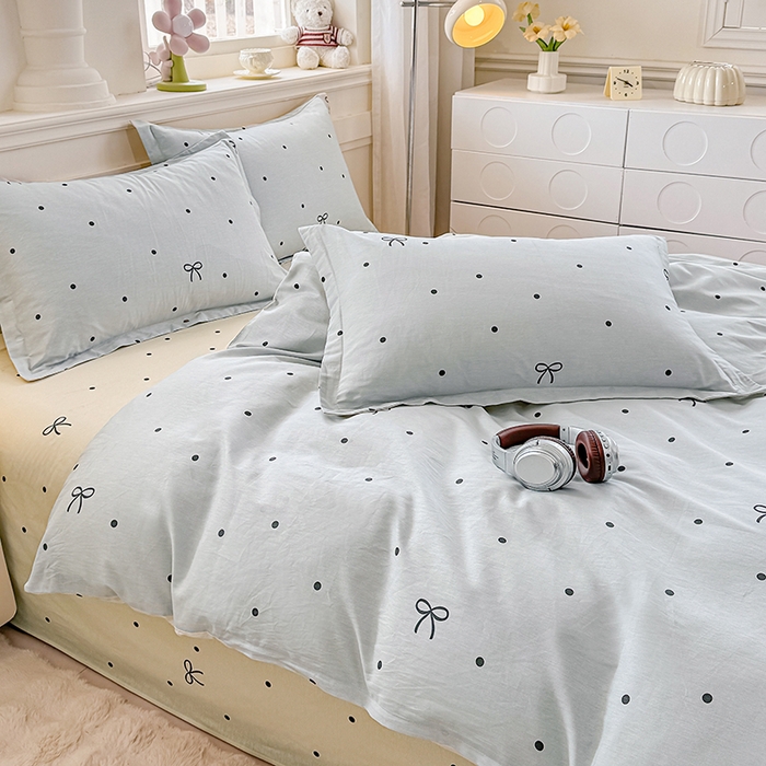 91家纺网 家纺一手货源 找家纺 佑金甜 2026新款精梳全棉印花单被套 奶盐气泡