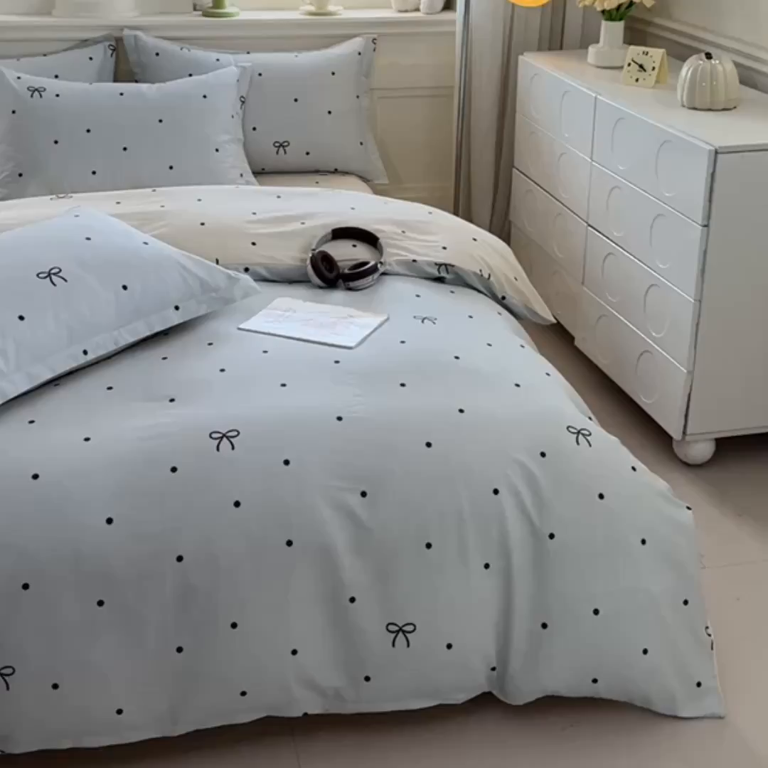91家纺网 家纺一手货源 找家纺 佑金甜 2026新款精梳全棉印花单被套 奶盐气泡