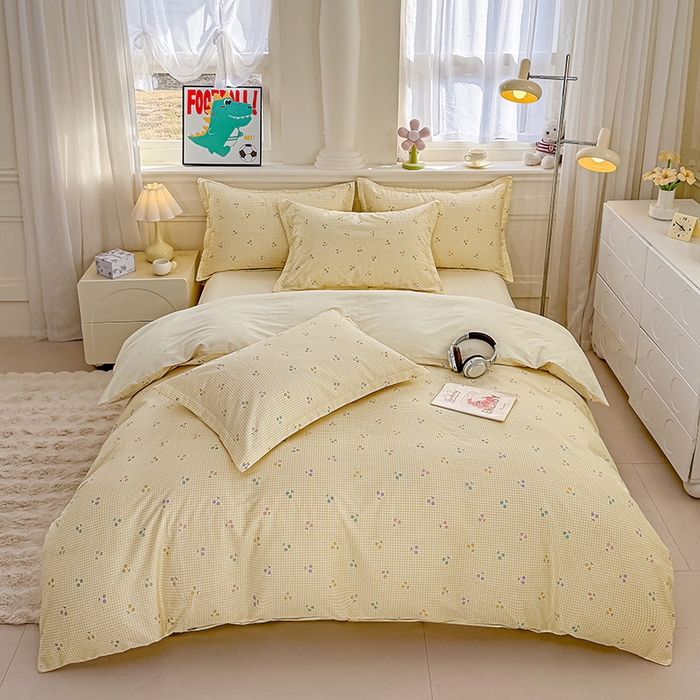 91家纺网 家纺一手货源 找家纺 佑金甜 2026新款精梳全棉印花单被套 奶油派