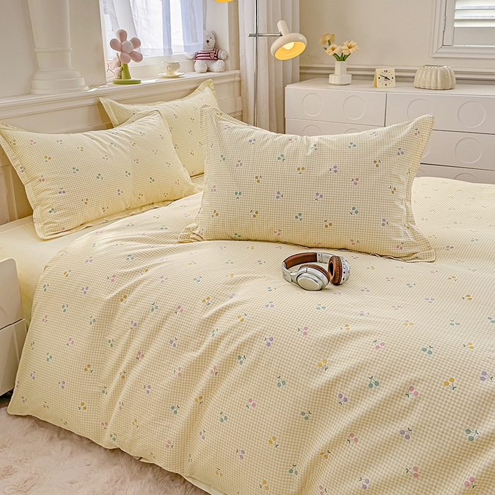 91家纺网 家纺一手货源 找家纺 佑金甜 2026新款精梳全棉印花单被套 奶油派