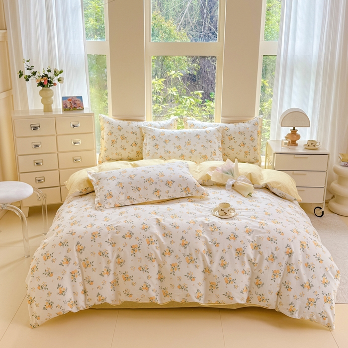 91家纺网 家纺一手货源 找家纺 佑金甜 2026新款精梳全棉印花单被套 柠夏