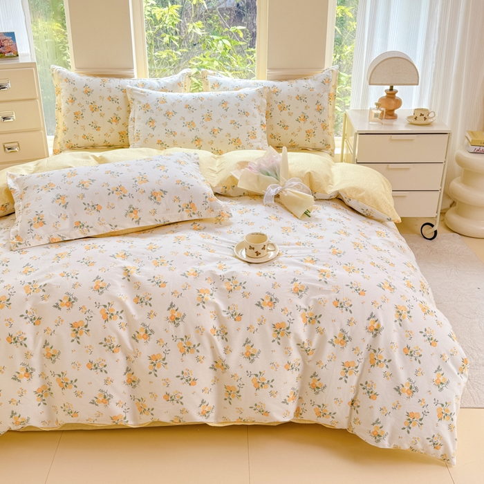 91家纺网 家纺一手货源 找家纺 佑金甜 2026新款精梳全棉印花单被套 柠夏