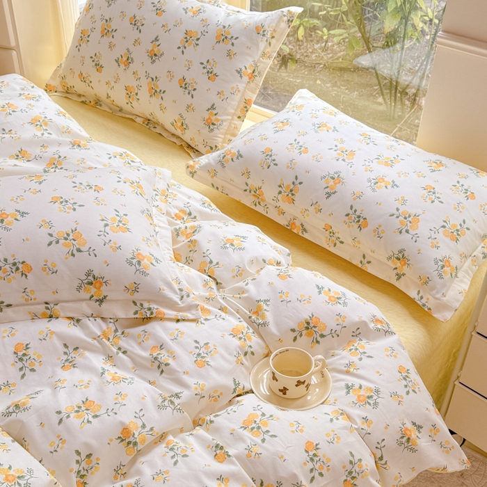 91家纺网 家纺一手货源 找家纺 佑金甜 2026新款精梳全棉印花单被套 柠夏