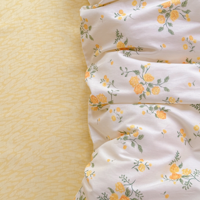 91家纺网 家纺一手货源 找家纺 佑金甜 2026新款精梳全棉印花单被套 柠夏