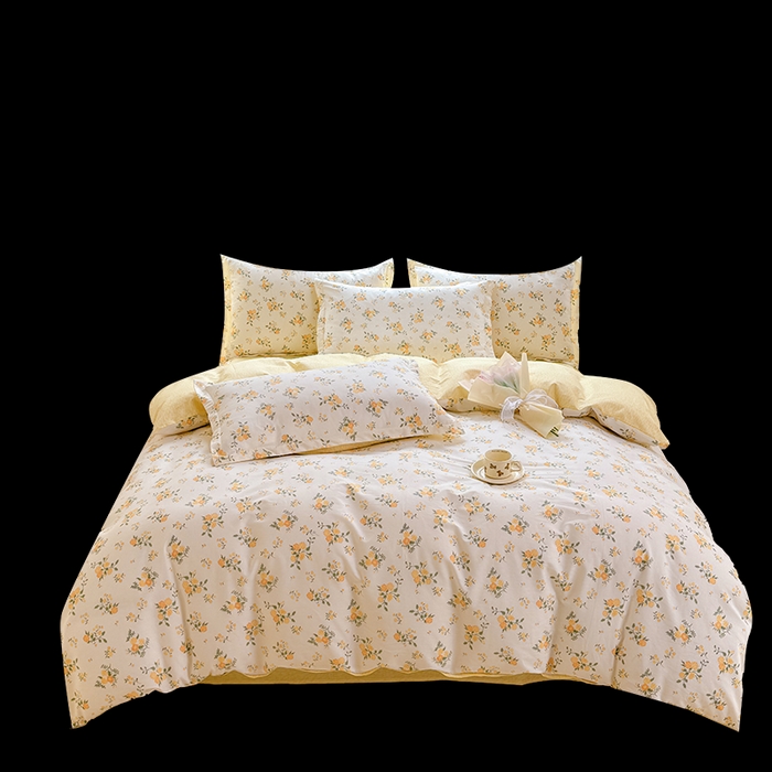 91家纺网 家纺一手货源 找家纺 佑金甜 2026新款精梳全棉印花单被套 柠夏