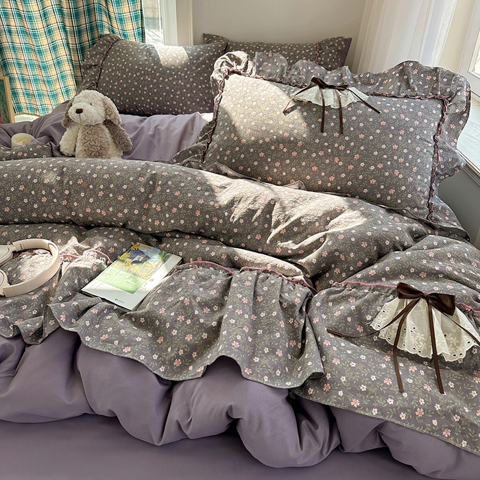 91家纺网 家纺一手货源 找家纺 （总）凯洛奇 2026新款A类仿棉云朵棉蝴蝶结花边四件套（提供买家秀）