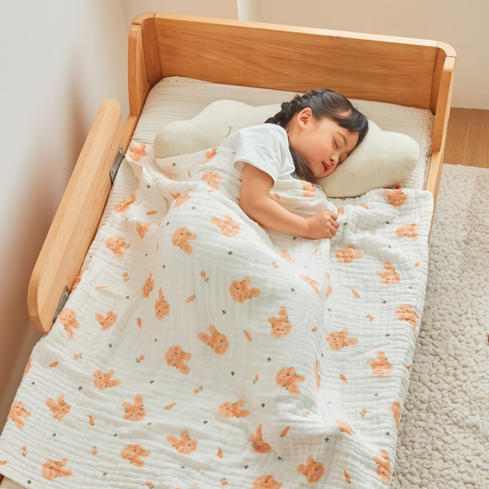 嗨生活 2026新款A类婴幼儿童夏凉空调被子浴巾六层纱布毛巾被纯棉办公室幼儿园午睡盖毯子 呆萌兔