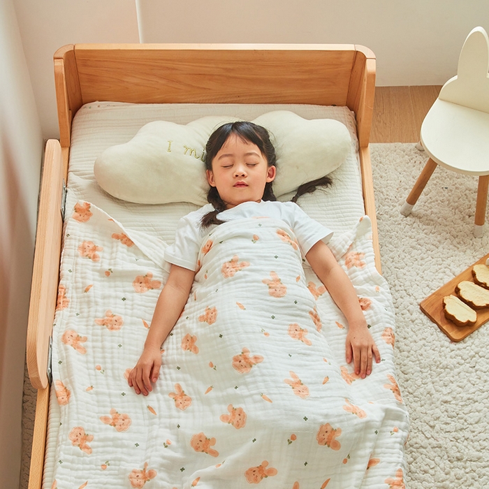 91家纺网 家纺一手货源 找家纺 嗨生活 2026新款A类婴幼儿童夏凉空调被子浴巾六层纱布毛巾被纯棉办公室幼儿园午睡盖毯子 呆萌兔