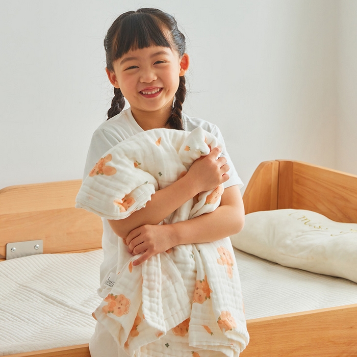 91家纺网 家纺一手货源 找家纺 嗨生活 2026新款A类婴幼儿童夏凉空调被子浴巾六层纱布毛巾被纯棉办公室幼儿园午睡盖毯子 呆萌兔